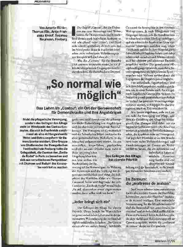 Vorschauseite 1: So normal wie möglich