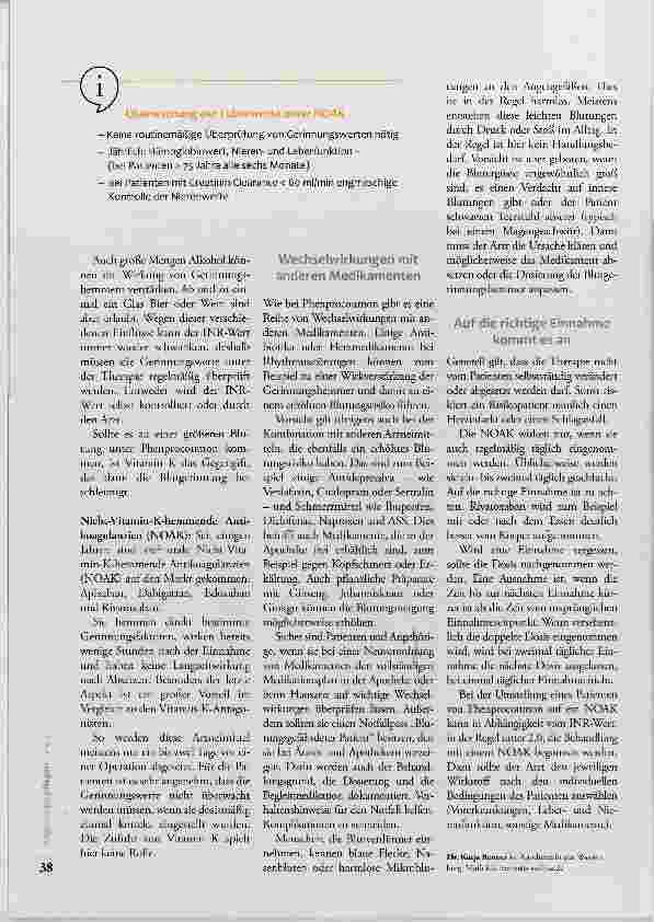 Vorschauseite 3: Gerinnungshemmer. Was ist zu beachten?