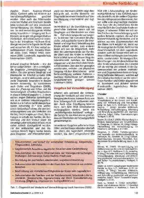 Vorschauseite 4: Vernachlässigung von Säuglingen und Kindern als Form der Kindesmisshandlung