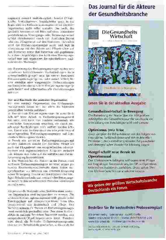 Vorschauseite 3: Organisationsstrukturen im Entlassungsmanagement