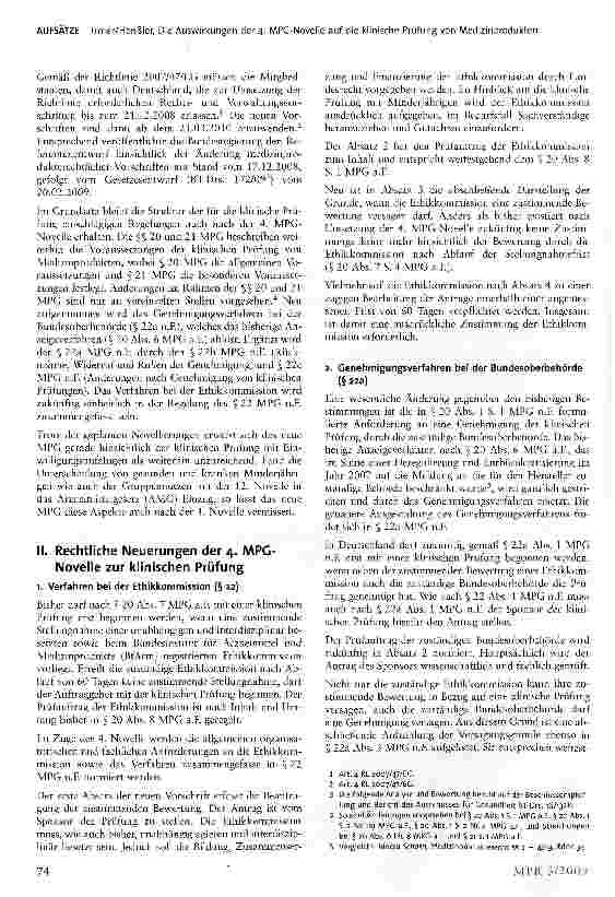 Vorschauseite 2: Die Auswirkungen der 4. MPG-Novelle auf die klinische Prüfung von Medizinprodukten