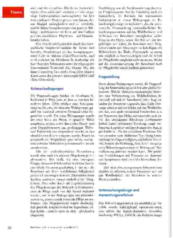 Vorschauseite 2: Auswirkung unterschiedlicher Beleuchtungen auf Demenzkranke