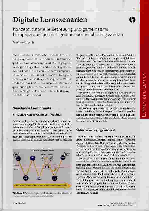 Vorschauseite 1: Digitale Lernszenarien