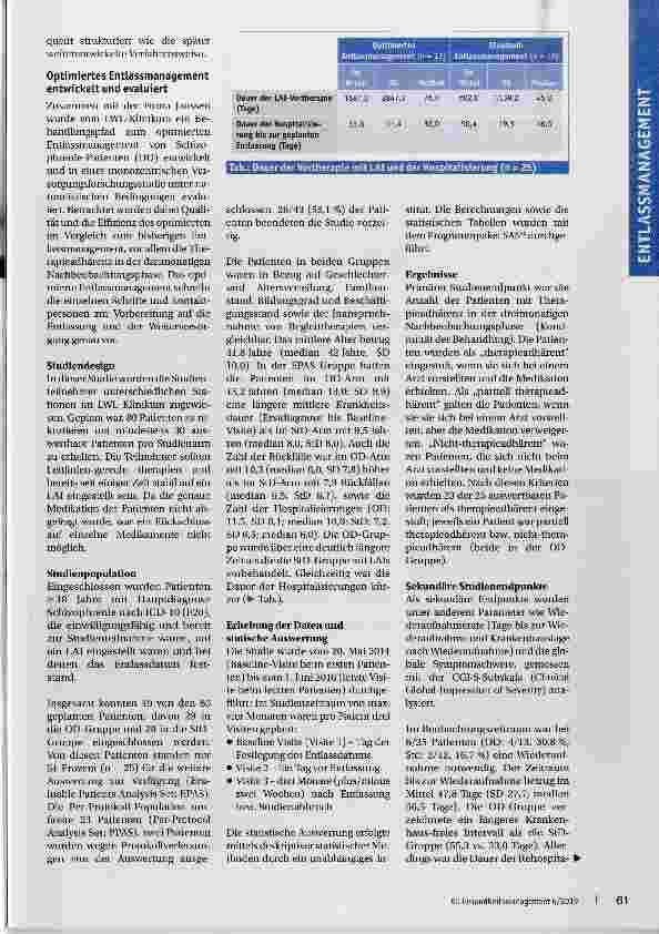 Vorschauseite 2: Optimiertes Entlassmanagement schizophrener Patienten