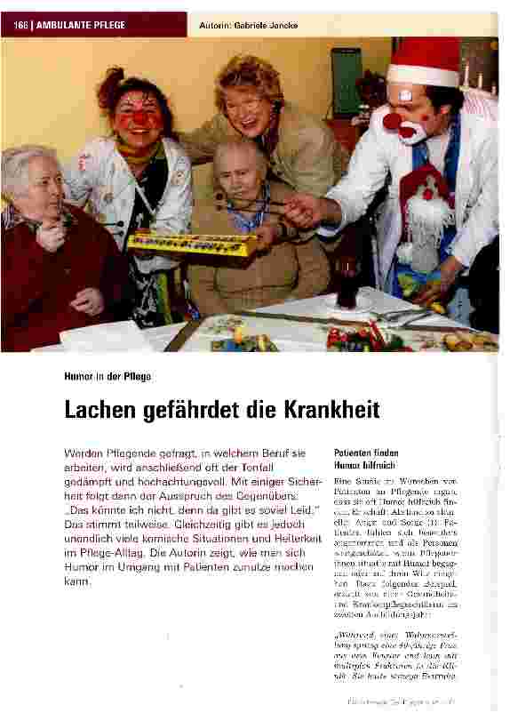 Vorschauseite 1: Lachen gefährdet die Krankheit