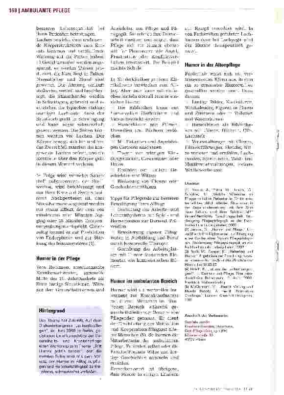 Vorschauseite 3: Lachen gefährdet die Krankheit