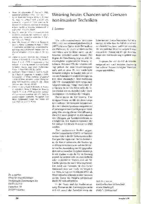 Vorschauseite 3: Konzepte zur Entwöhnung von der Beatmung