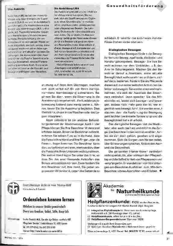 Vorschauseite 3: Atempflege ist Gesundheitspflege Echte Begegnung ist Atempflege für die Pflegeempfänger wie für die Pflegenden