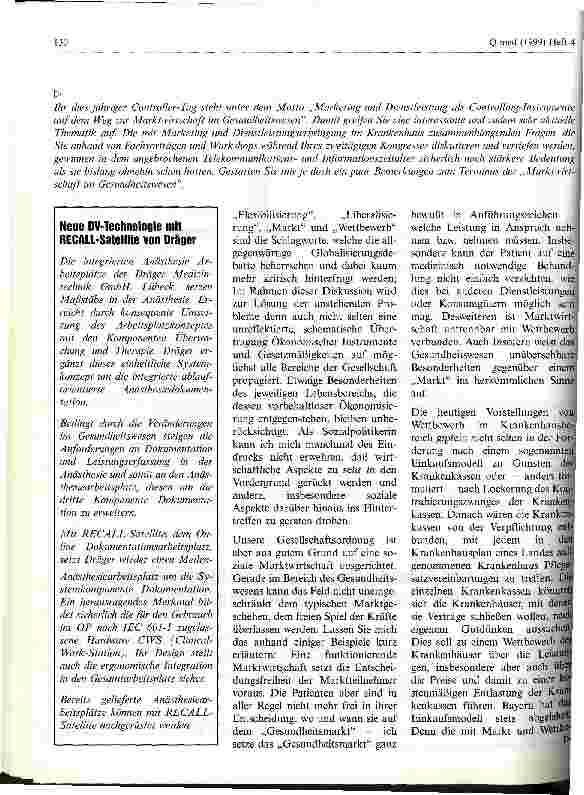 Vorschauseite 2: Marketing und Dienstleistung als Controlling-Instrumente auf dem Weg zur Marktwirtschaft im Gesundheitswesen