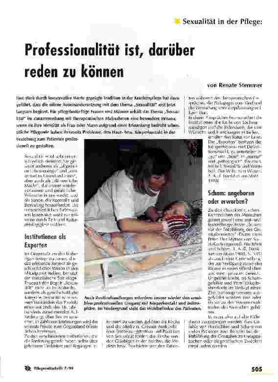 Vorschauseite 1: Professionalität ist, darüber reden zu können