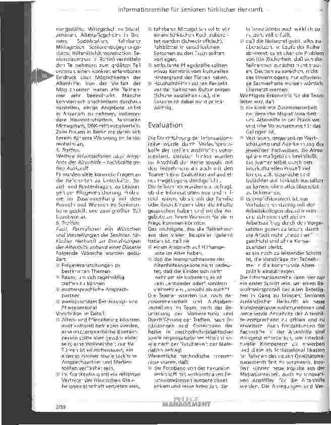 Vorschauseite 6: Erfahrungen mit der Umsetzung einer Informationsreihe für Senioren türkischer Herkunft in Deutschland Wer kümmert sich um mich, wenn ich alt bin?