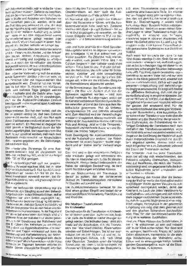 Vorschauseite 2: Pflegerische Probleme der Bluttransfusion in der Kinderheilkunde