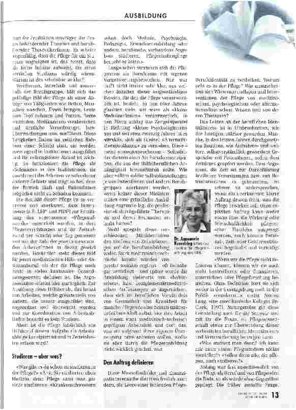 Vorschauseite 2: Die Pflege ist ein Studium wert