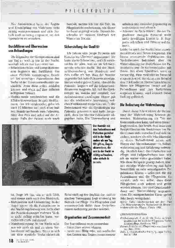Vorschauseite 5: Die Pflege der Wahrnehmung Nachtdienst