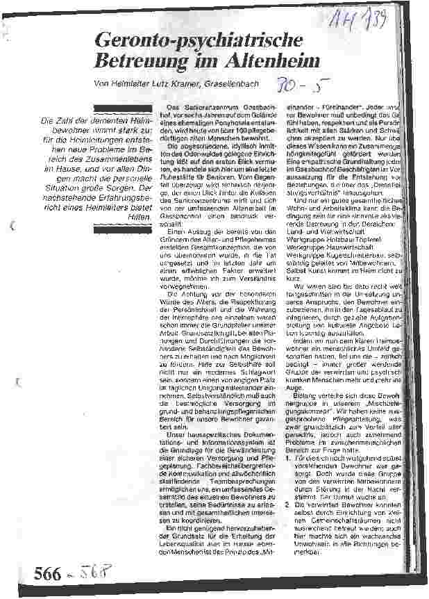 Vorschauseite 1: Geronto-psychiatrische Betreuung im Altenheim