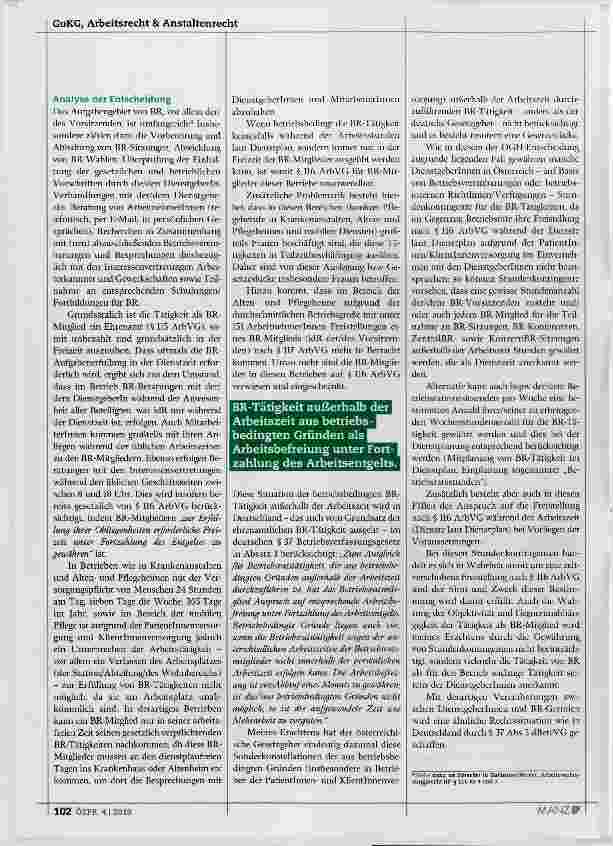 Vorschauseite 3: Entgelt für Betriebsratstätigkeit außerhalb der Arbeitszeit?