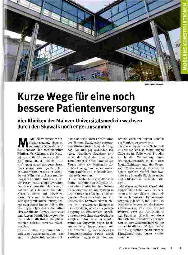 Vorschauseite 1: Kurze Wege für eine noch bessere Patientenversorgung