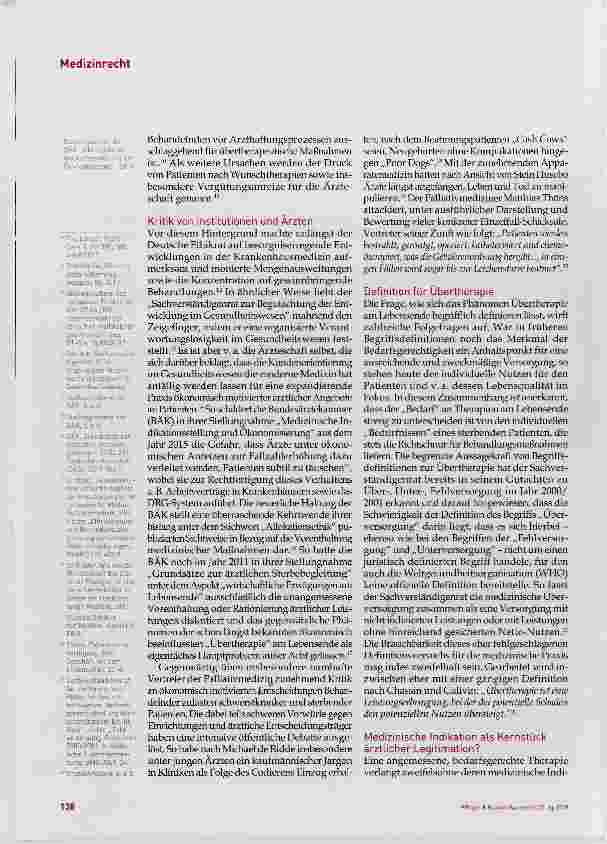 Vorschauseite 2: Übertherapie am Lebensende Wann ist „genug“ genug? Teil 1