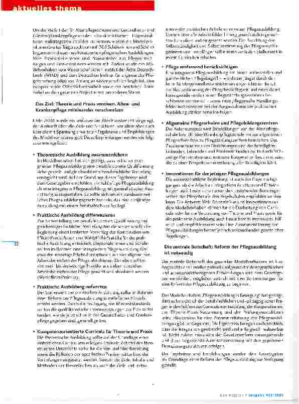 Vorschauseite 2: Pflegeausbildung in Bewegung Gemeinsam neue Wege gehen!