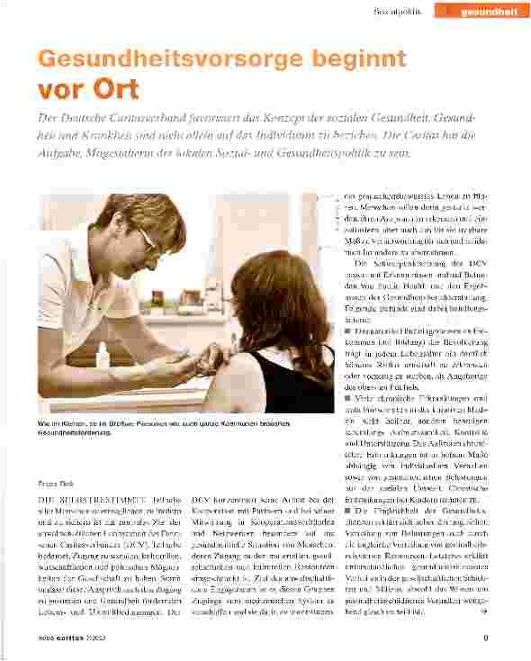 Vorschauseite 1: Gesundheitsvorsorge beginnt vor Ort