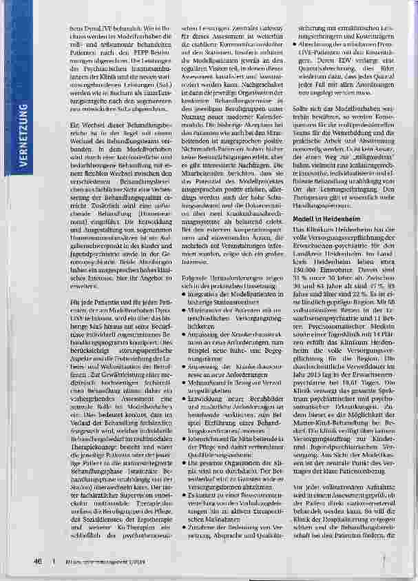 Vorschauseite 3: Modellvorhaben in der Psychiatrie