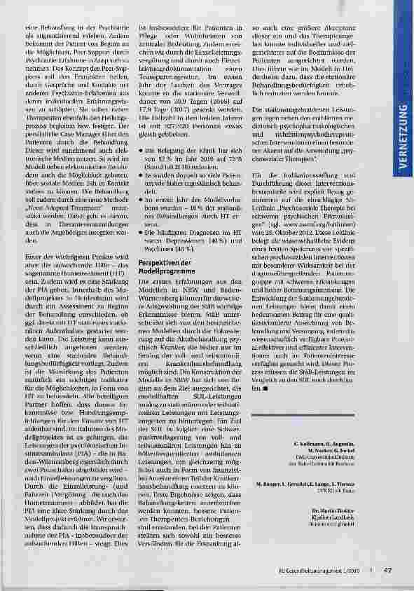 Vorschauseite 4: Modellvorhaben in der Psychiatrie