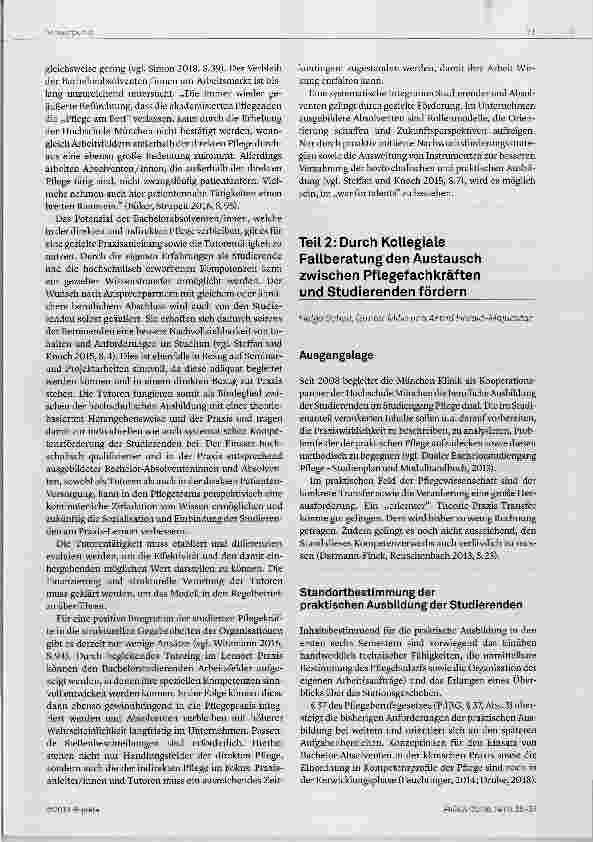 Vorschauseite 3: Praxislernen im Pflegestudium