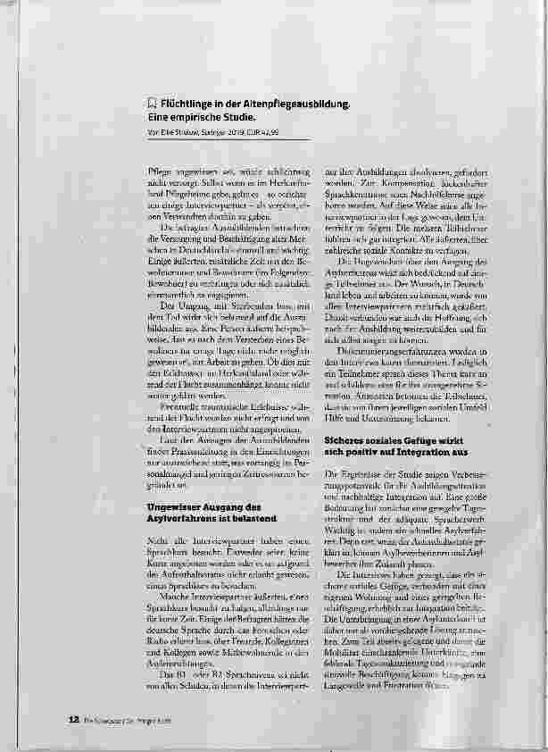 Vorschauseite 3: WIE ERLEBEN GEFLUCHTETE DIE PFLEGEAUSBILDUNG?