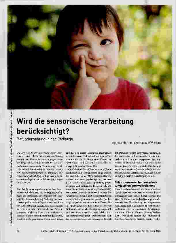 Vorschauseite 1: Wird die sensorische Verarbeitung berücksichtigt?