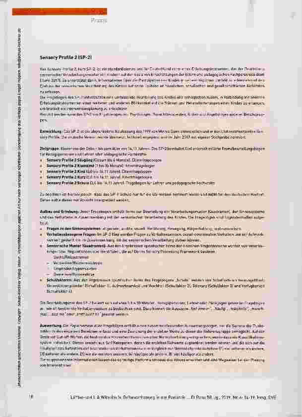 Vorschauseite 5: Wird die sensorische Verarbeitung berücksichtigt?