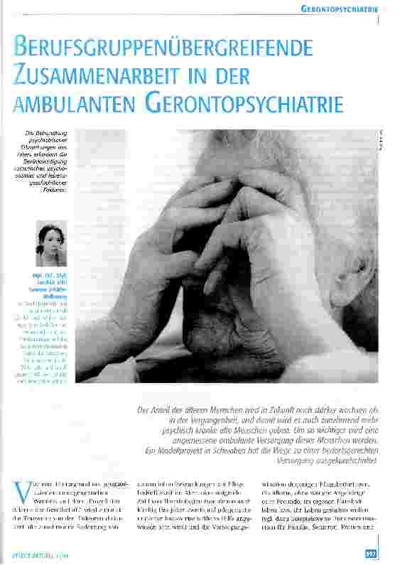 Vorschauseite 1: Berufsgruppenübergreifende Zusammenarbeit in der ambulanten Gerontopsychiatrie