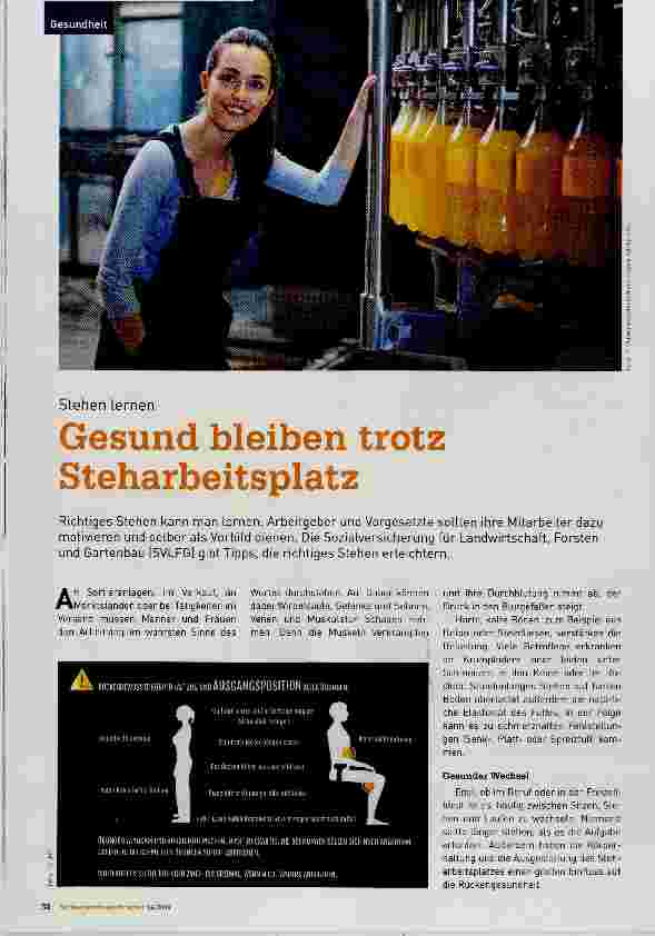 Vorschauseite 1: Gesund bleiben trotz Steharbeitsplatz