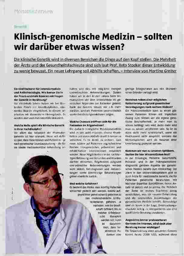 Vorschauseite 1: Klinisch-genomische Medizin sollten wir darüber etwas wissen?