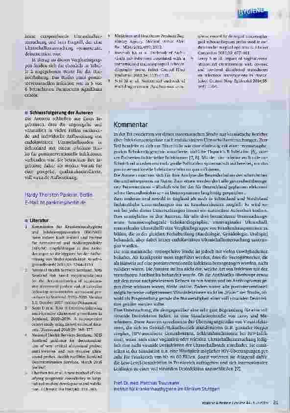 Vorschauseite 3: Infektionsrisiko nach endokavitären Ultraschalluntersuchungen: Eine Analyse von Gesundheitsdaten aus Schottland