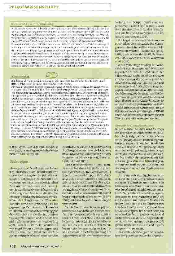 Vorschauseite 5: Massagen und Musiktherapie zur Reduktion der Angst von onkologischen Patienten bei der Palliativversorgung