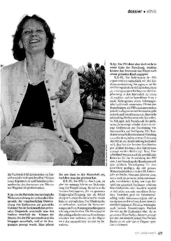 Vorschauseite 2: Menschenwürde in der PraxisGespräch mit der Ethikerin Ruth Baumann-Hölzle