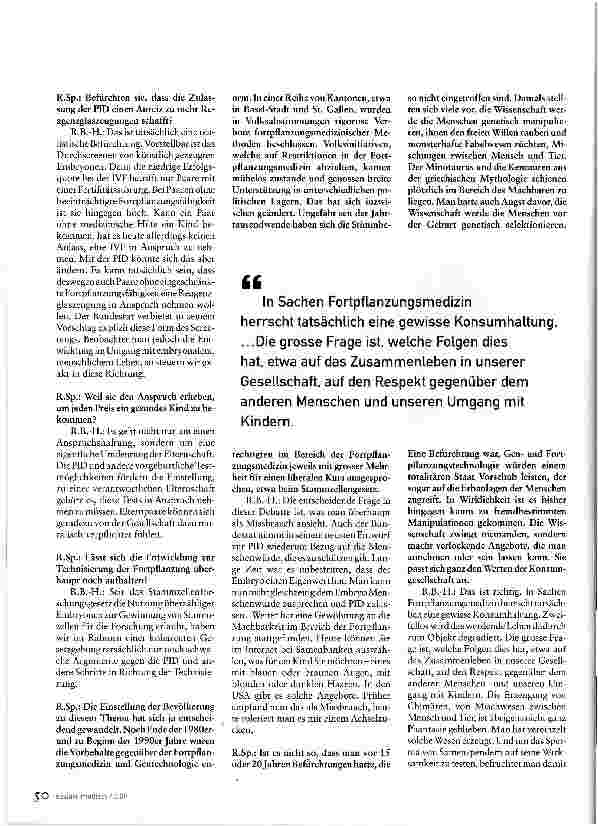 Vorschauseite 3: Menschenwürde in der PraxisGespräch mit der Ethikerin Ruth Baumann-Hölzle
