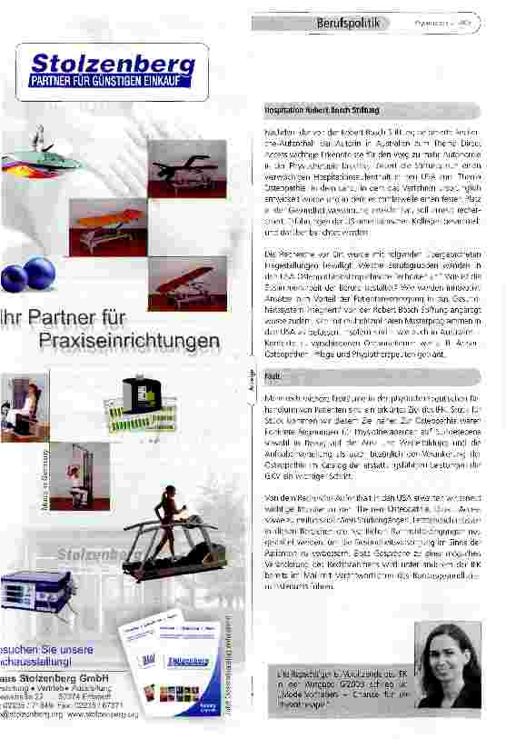 Vorschauseite 2: Osteopathie - Neues Projekt mit Robert Bosch Stiftung
