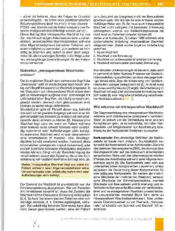 Vorschauseite 2: Intraoperative Wachheit