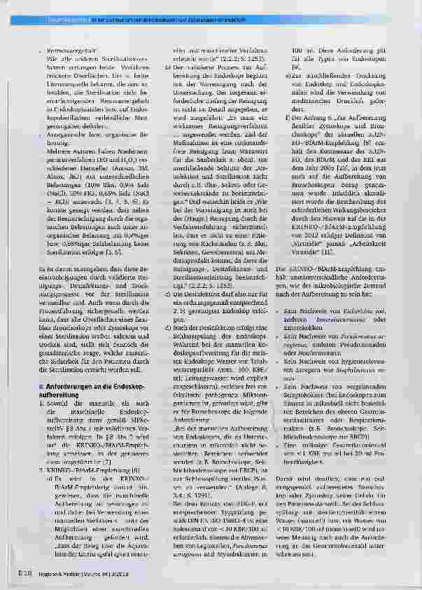 Vorschauseite 2: Ist die Sterilisation von Bronchoskopen und Zystoskopen erforderlich? Ein Diskussionsbeitrag