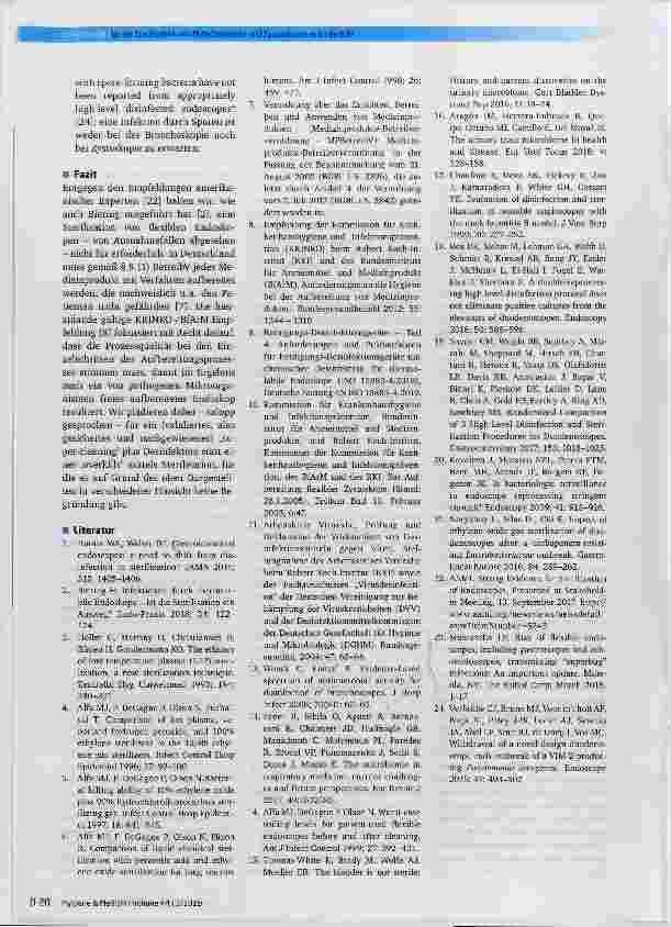 Vorschauseite 4: Ist die Sterilisation von Bronchoskopen und Zystoskopen erforderlich? Ein Diskussionsbeitrag