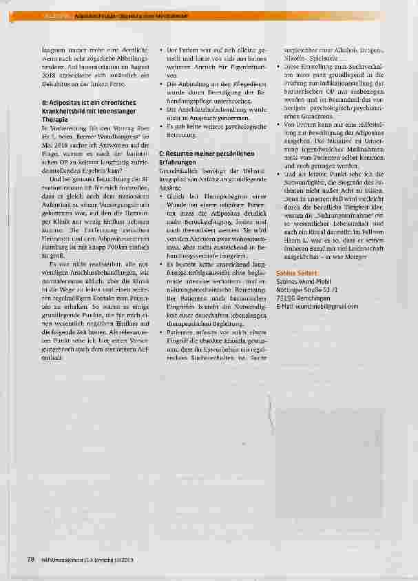 Vorschauseite 3: Adipositaschirurgie: Begleitung eines Wundpatienten über einen Zeitraum von 9 Jahren