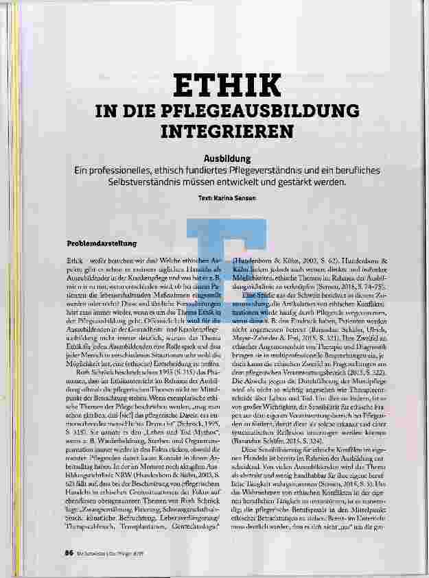 Vorschauseite 1: IN DIE PFLEGEAUSBILDUNG INTEGRIEREN