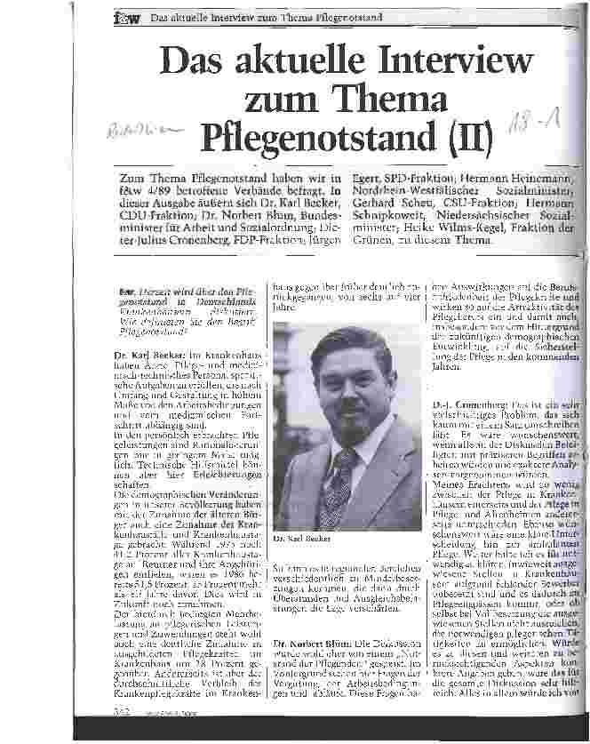 Vorschauseite 1: Das aktuelle Interview zum Thema Pflegenotstand (II)
