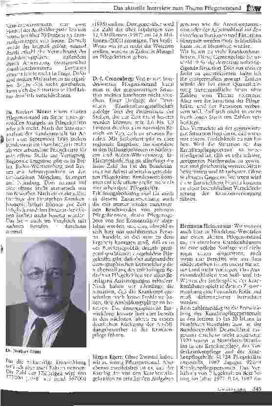 Vorschauseite 3: Das aktuelle Interview zum Thema Pflegenotstand (II)