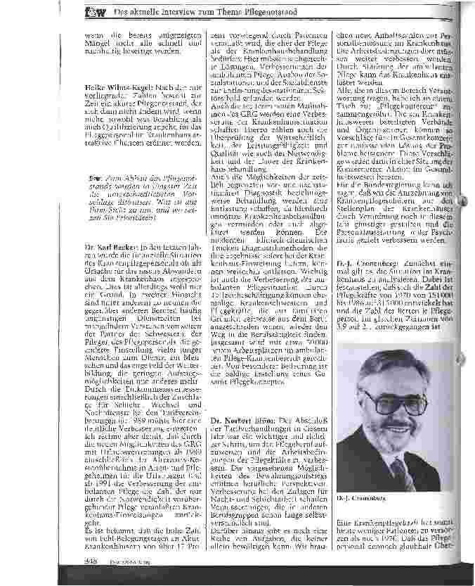 Vorschauseite 5: Das aktuelle Interview zum Thema Pflegenotstand (II)