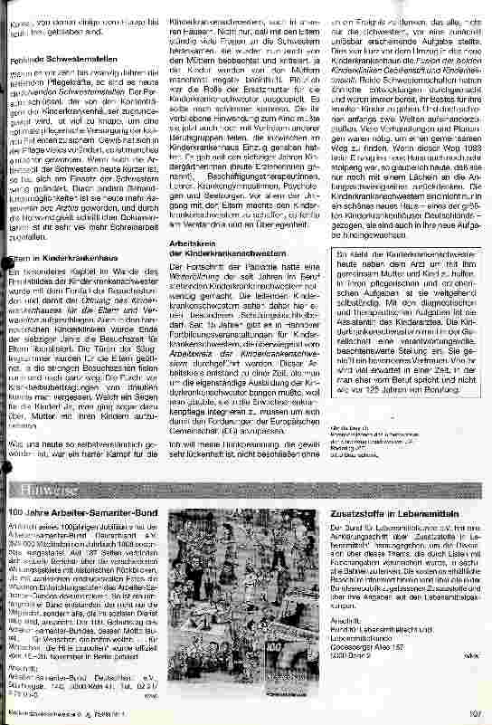 Vorschauseite 5: Kinderkrankenpflege - einst und heute