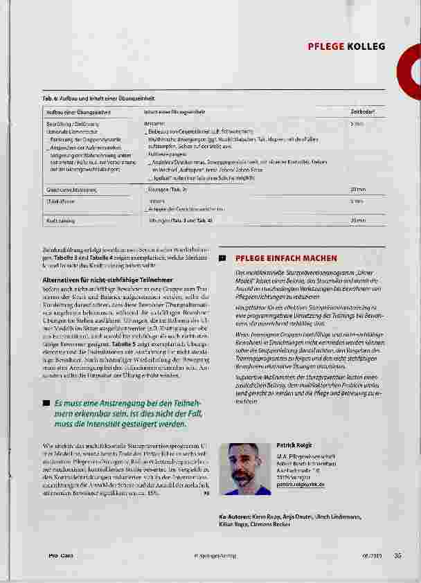 Vorschauseite 4: Sturzprävention: Trainieren nach dem Ulmer Modell