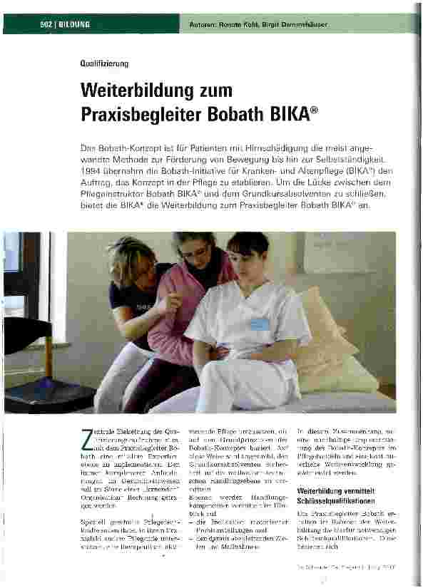 Vorschauseite 1: QualifizierungWeiterbildung zum Praxisbegleiter Bobath BIKA