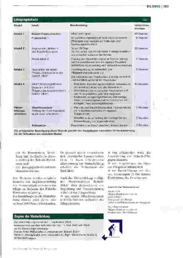 Vorschauseite 2: QualifizierungWeiterbildung zum Praxisbegleiter Bobath BIKA